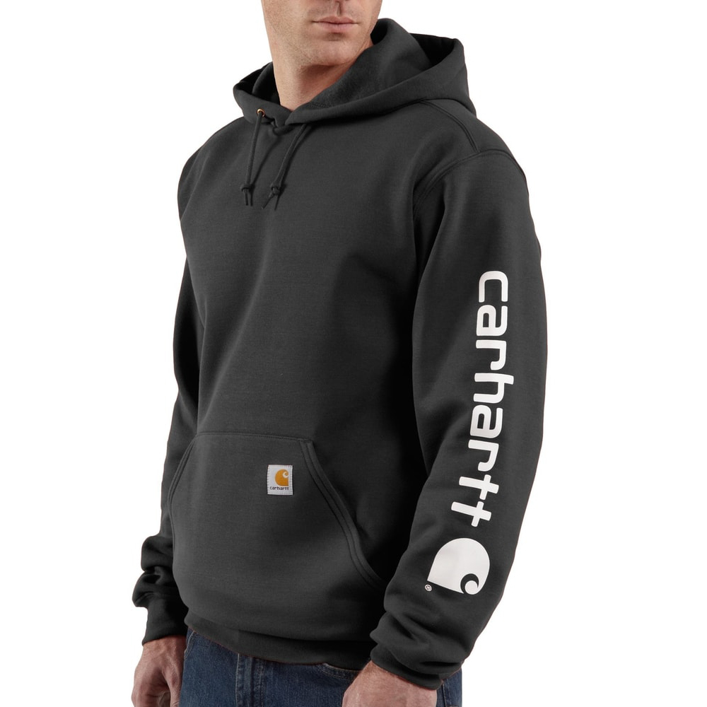 detail CARHARTT Signature Sleave Logo černá pánská mikina