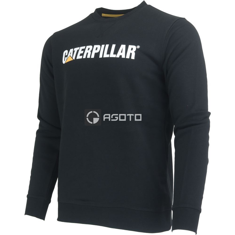 detail CATERPILLAR Midweight Crewneck černá pánská mikina