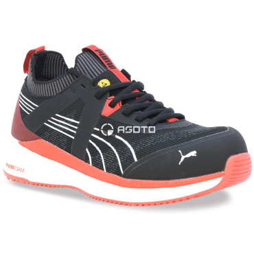 PUMA Turbo blk/red Low S1PS ESD černá pánská pracovní obuv